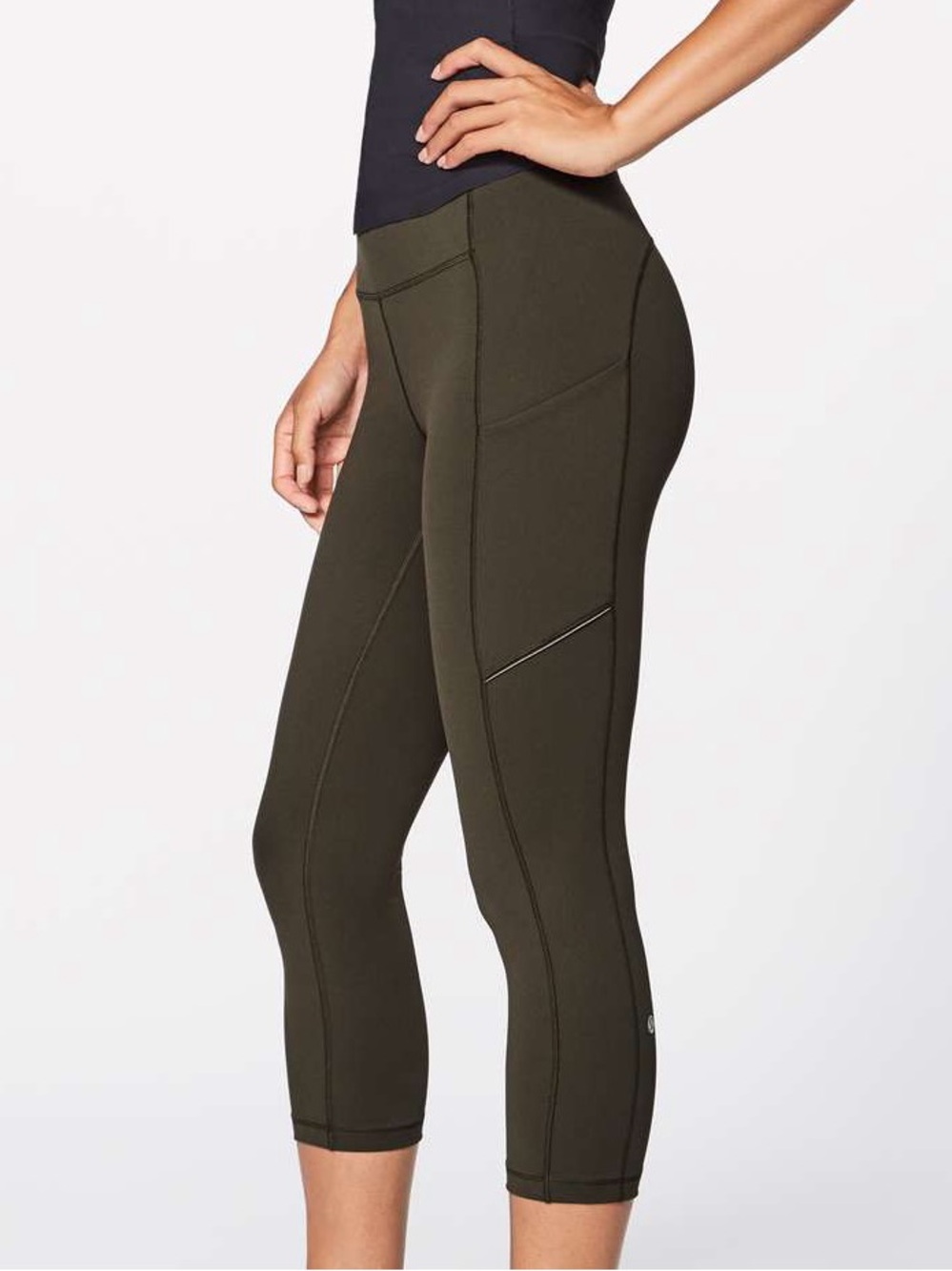 Lululemon Speed Up Crop Leggings 21" Size 4 Dark Olive
